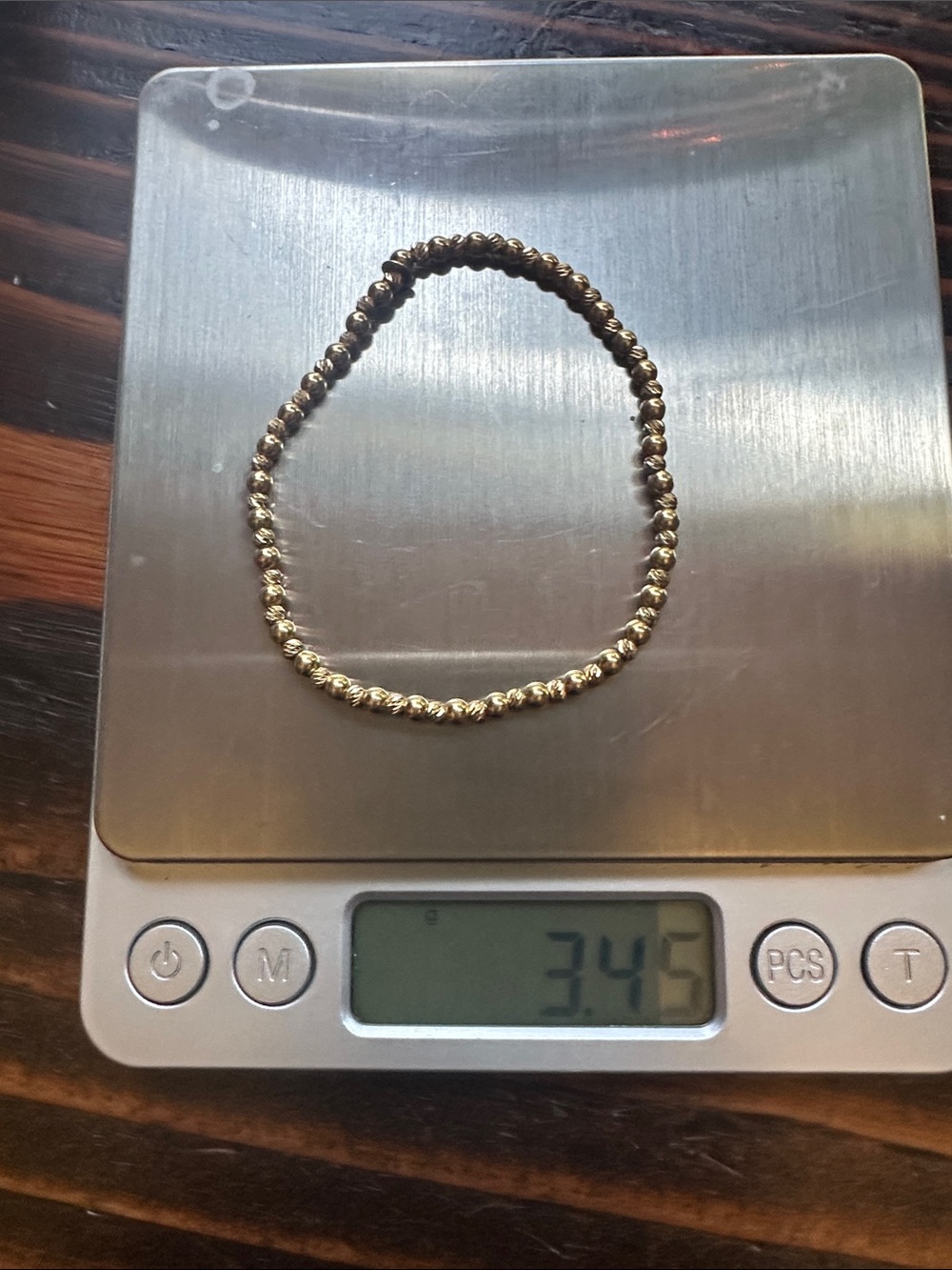 14k Gold Beaded Stretch Bracelet - Women Jewelry - Picture 4 of 4